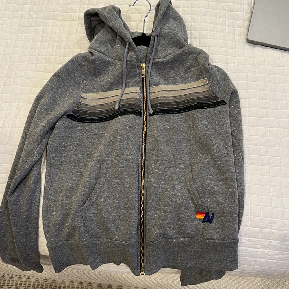 Aviator nation stripe zip up jacket